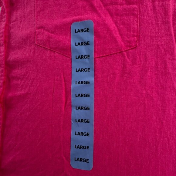 NWOT GAP Linen Rayon Blend Hot Pink Button Up Shirt Long Sleeve Large Ladies - Picture 9 of 12